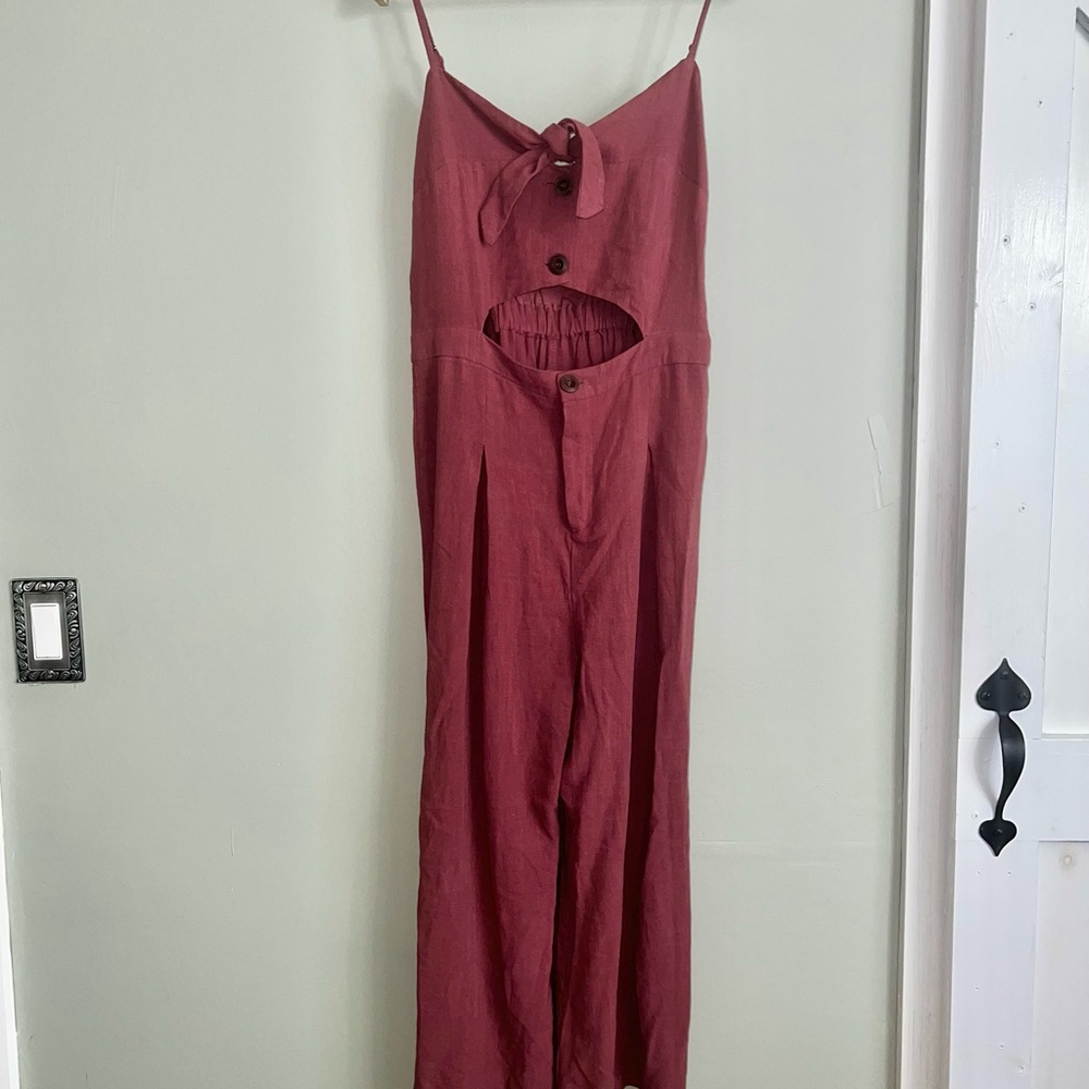 Paper Crane Wine Red Jumpsuit